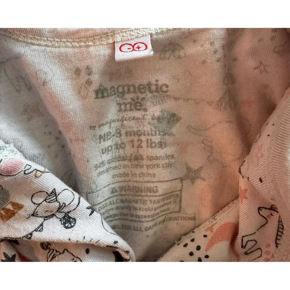Magnetic Me Baby Vintage Circus Big Top Modal Sleep Gown Pink 0-3M